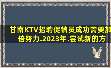 甘南KTV招聘促销员成功需要加倍努力.2023年.尝试新的方